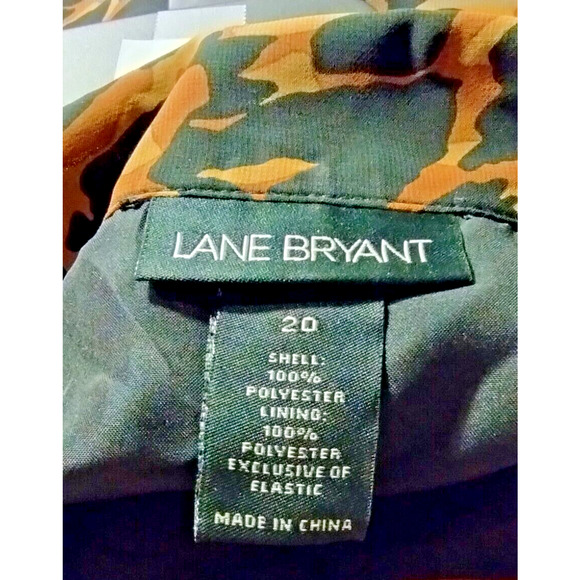 Lane Bryant Woman's Animal Print Sleeveless Blouse Size 20 Ruffles Elastic Band - Picture 8 of 9